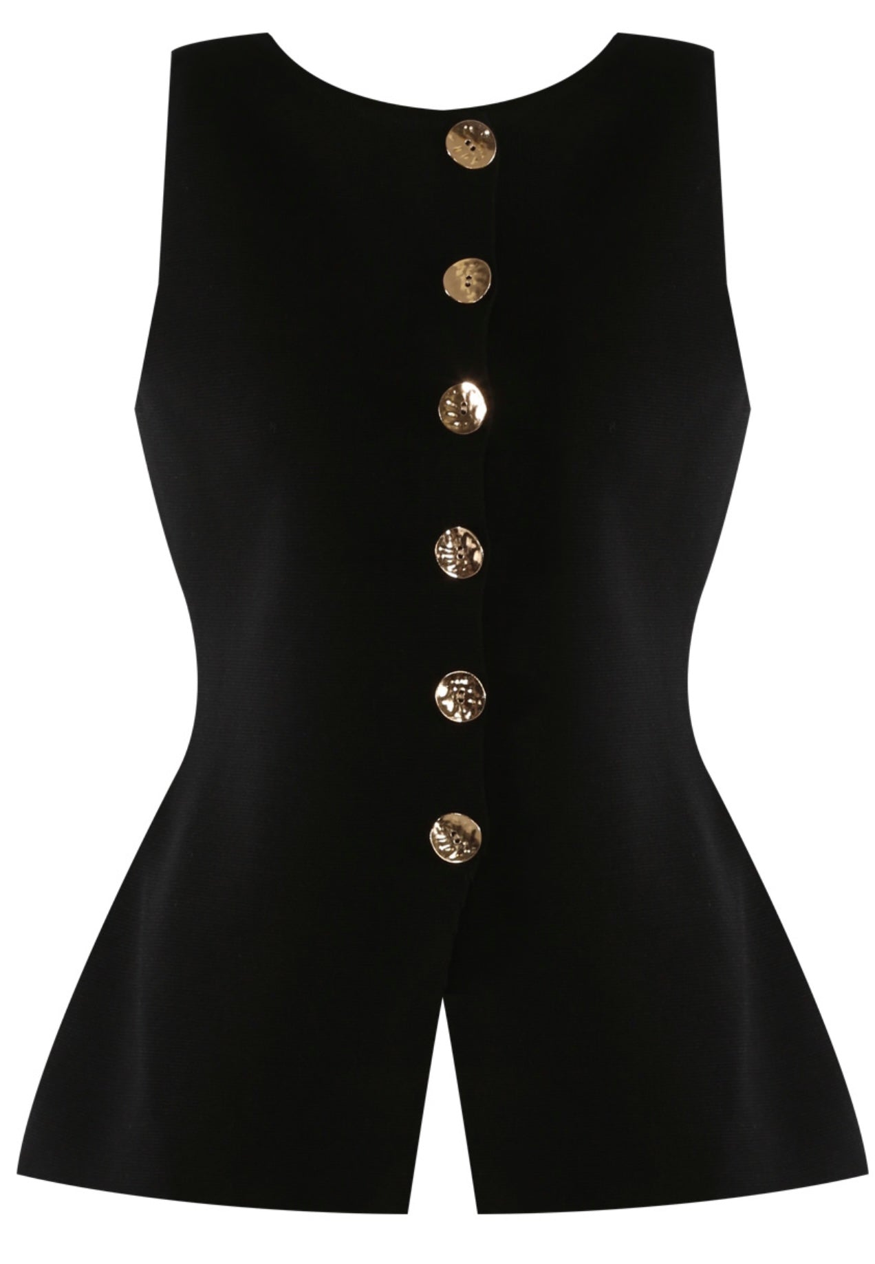 Gold button figured waistcoat