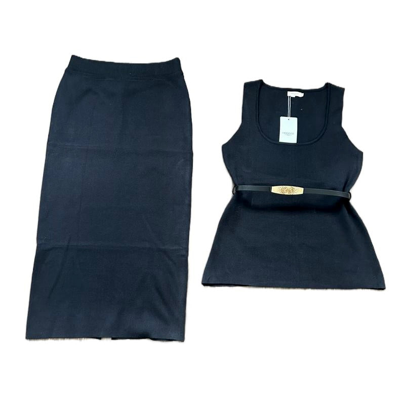 Belted pencil skirt sleeveless top Co ord