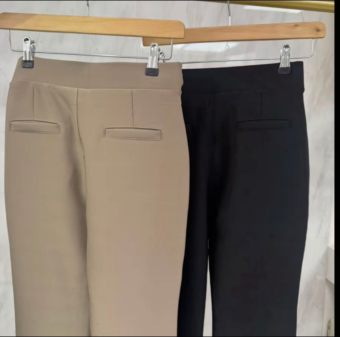 Full stretch gold buckle trousers