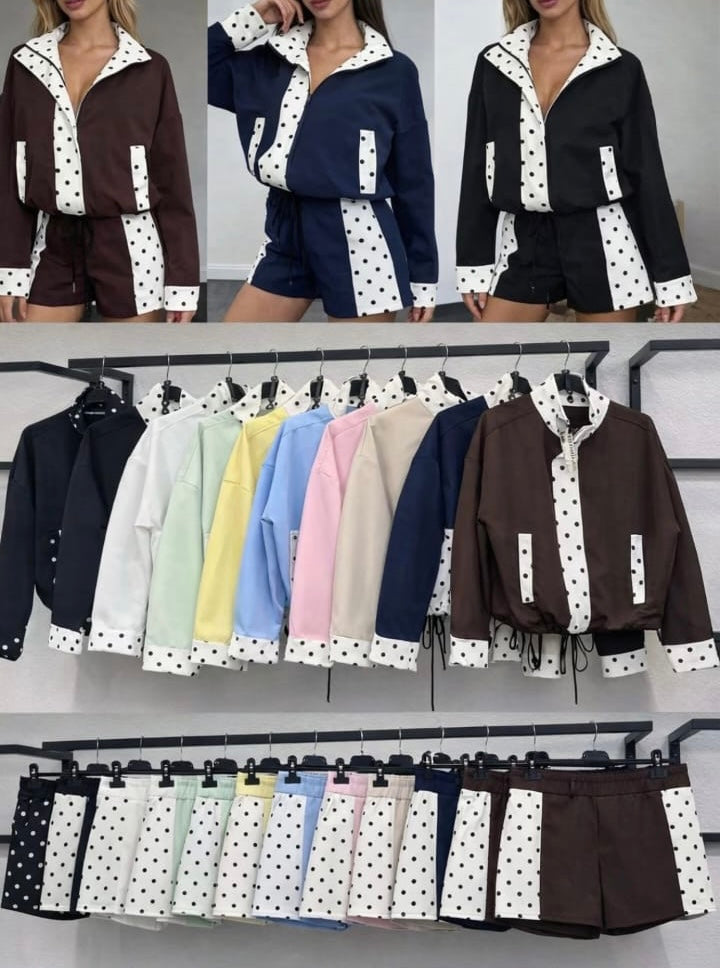 Jacket,shorts, Co ord , polkadots
