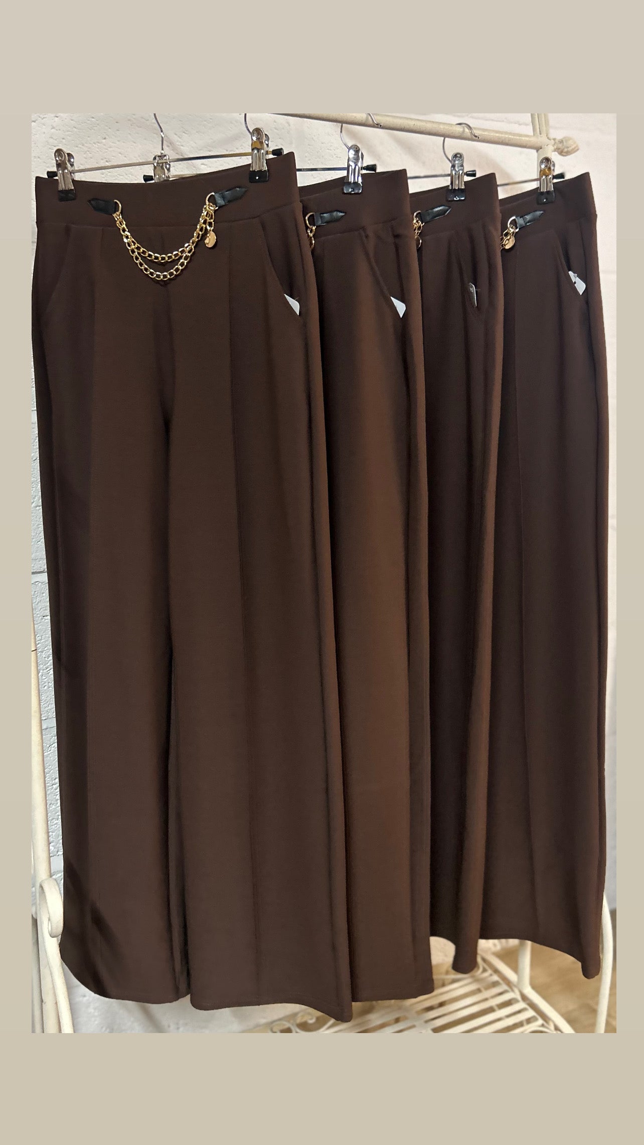 Gold chain trousers