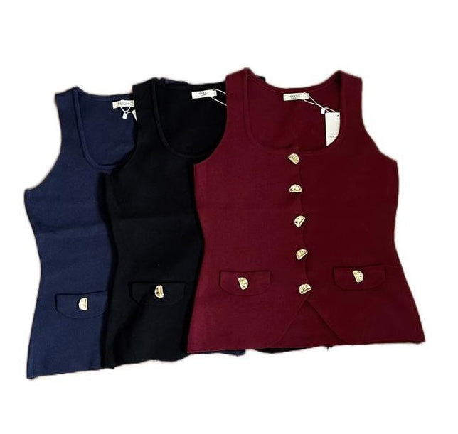 Gold button waist coat pencil skirt co ord