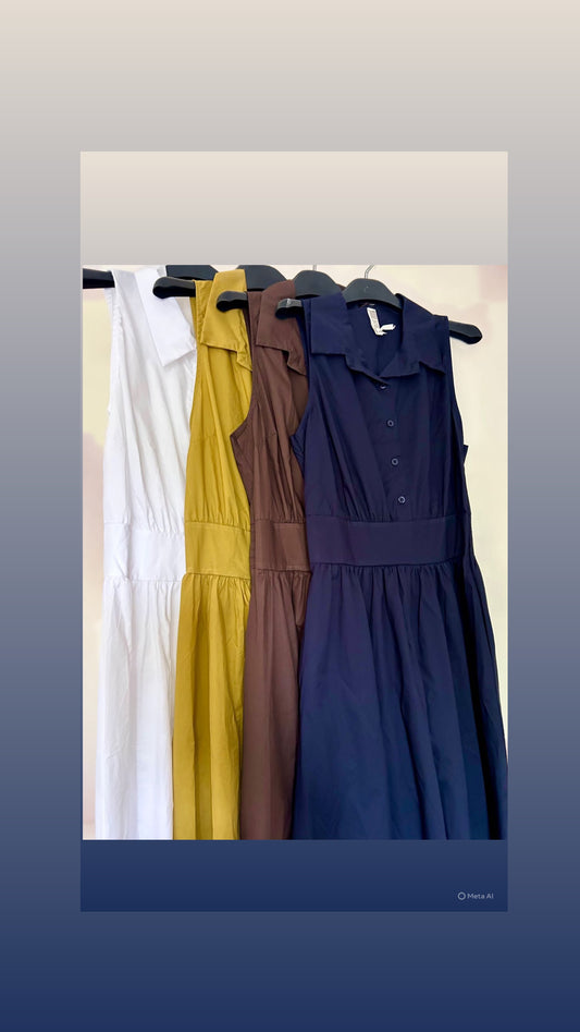 Sleeveless shirt dress