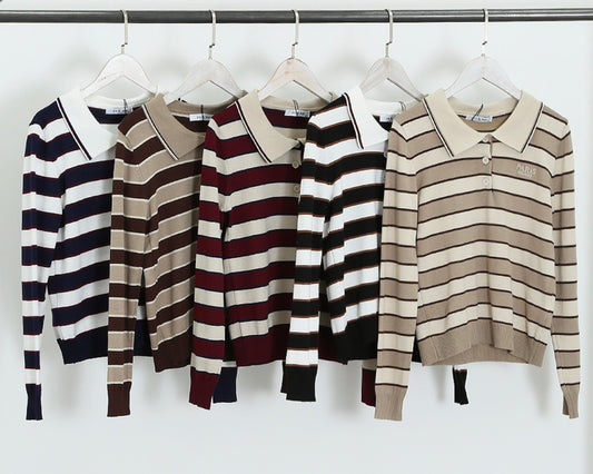 Paris Striped Polo Jumper
