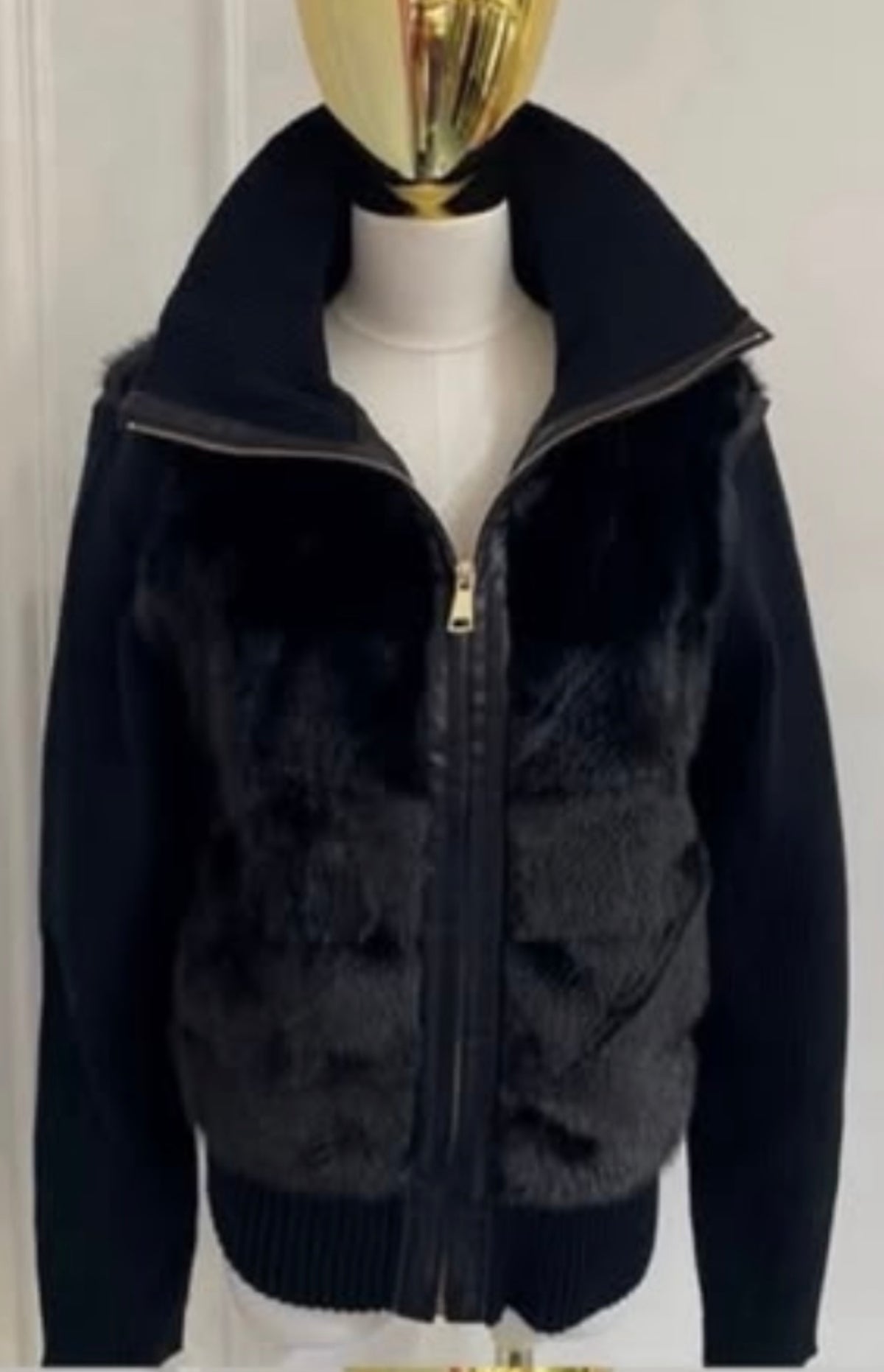 Black Faux fur cardigan / jacket
