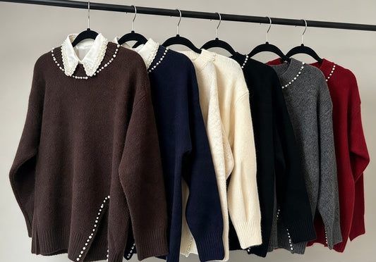 Pearl trim jumper