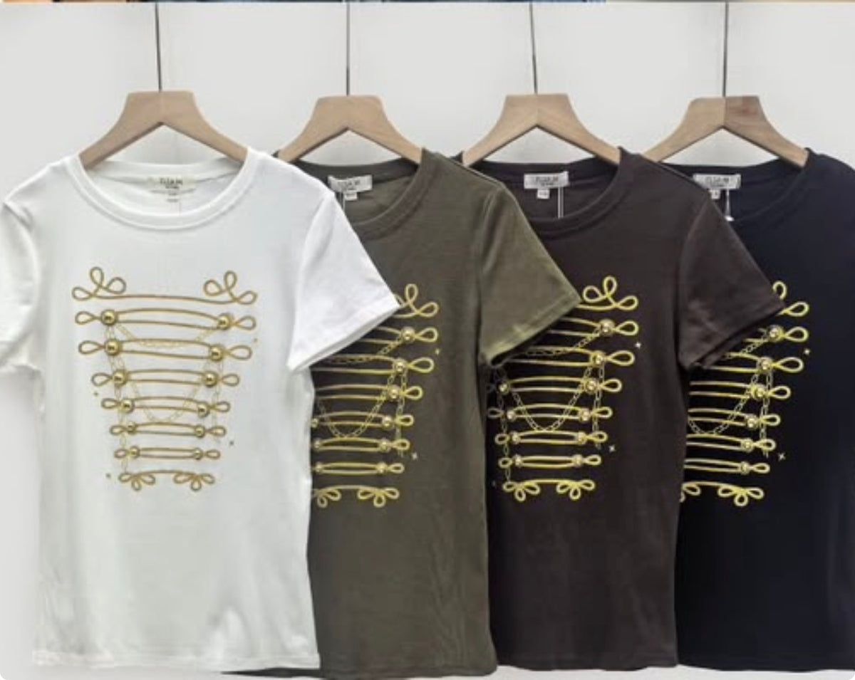 T-shirt gold detail