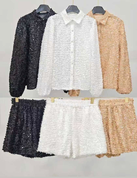 Luxe sequin ￼ flock Co ord