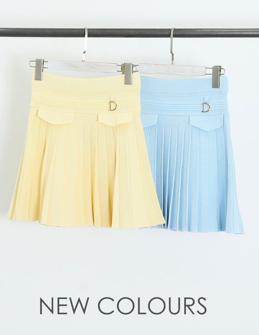 Paris Fine Knit Pleated Mini Skirt