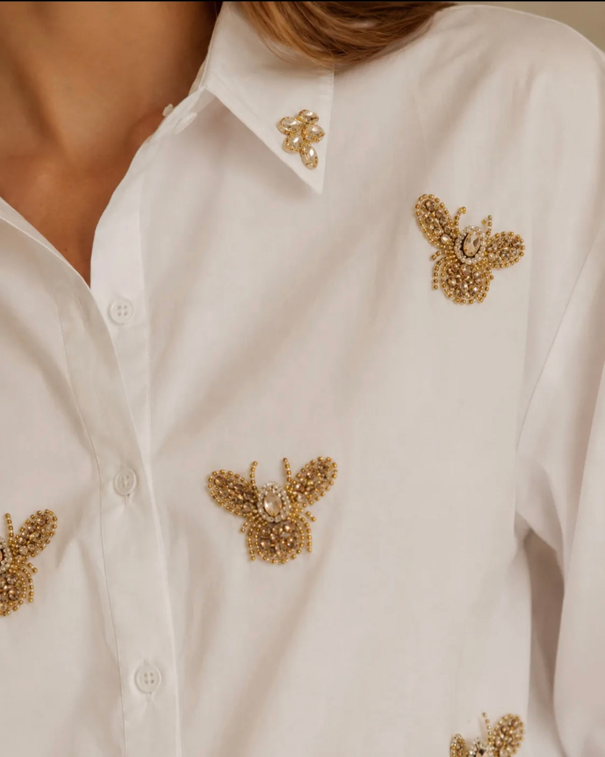 Luxe embellished shirt ￼