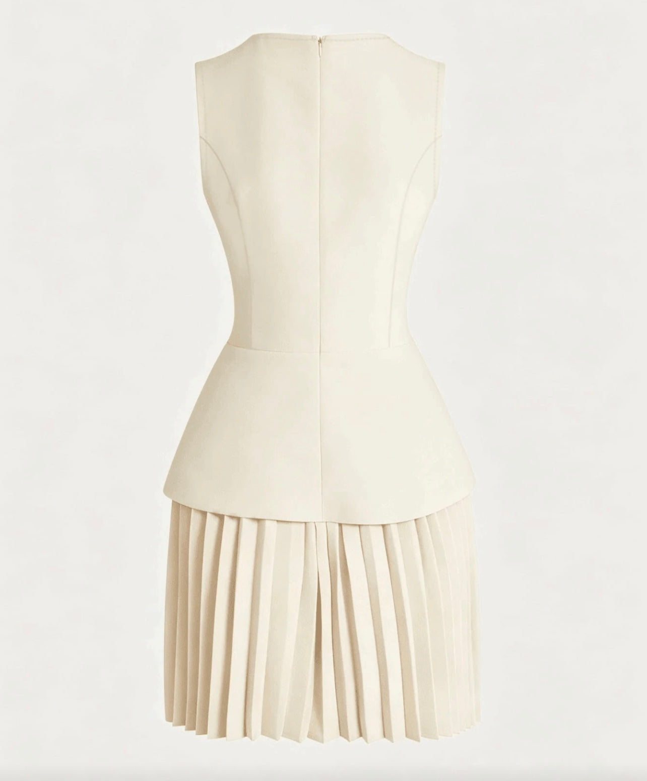 White pleated summer dress mini