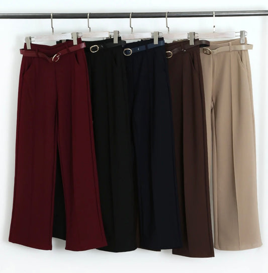 Black belted trousers