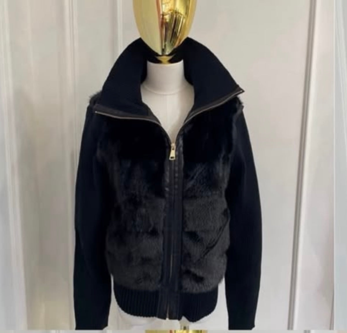 Black Faux fur cardigan / jacket