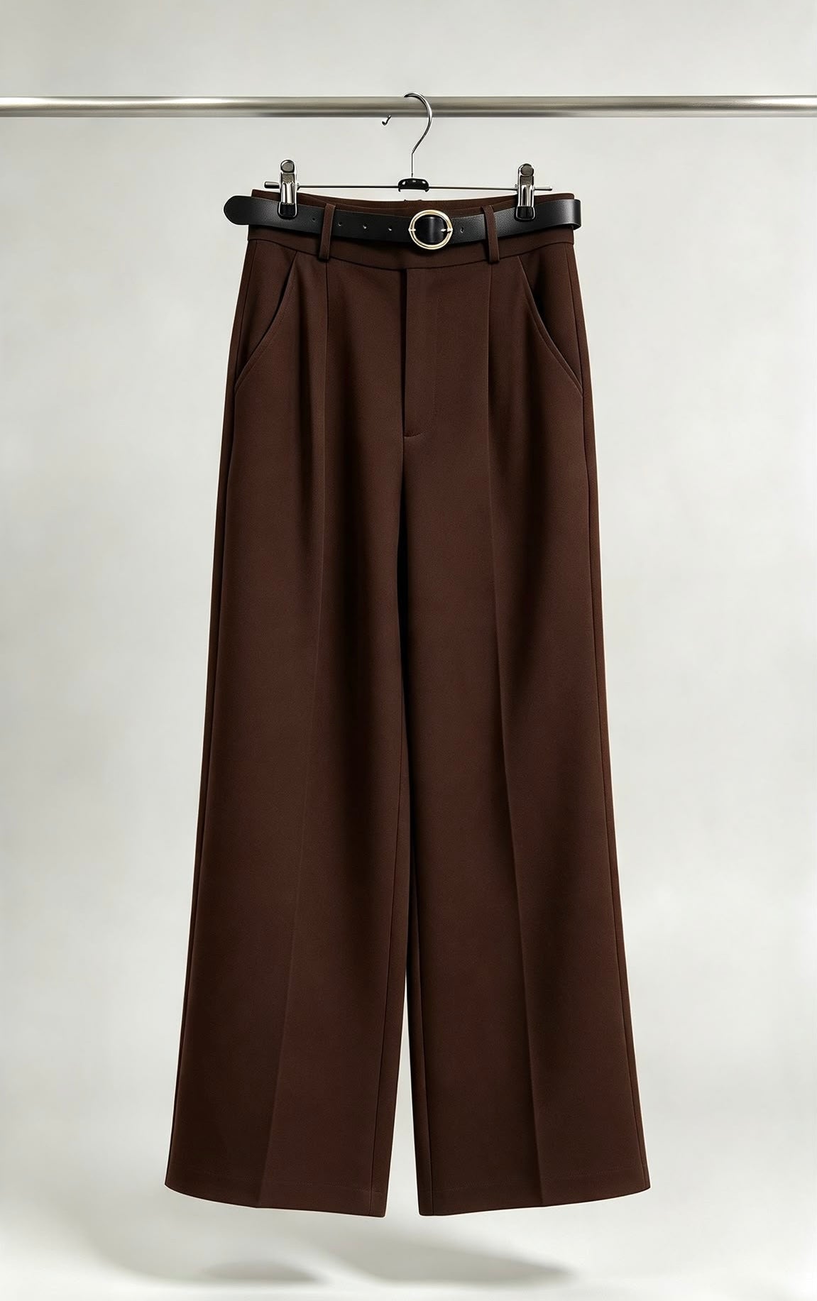 Brown belted trousers