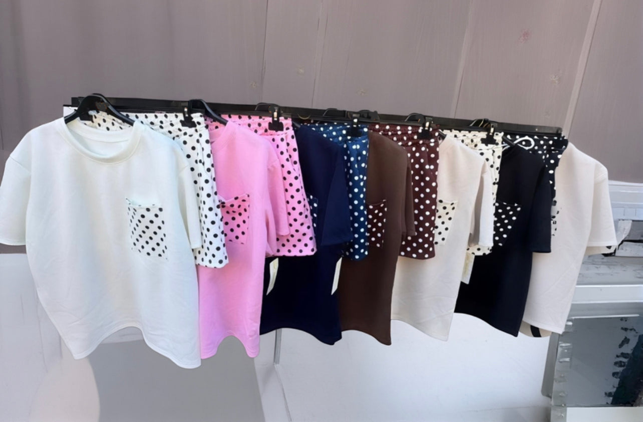 Polkadot Co ord shorts,T-shirt