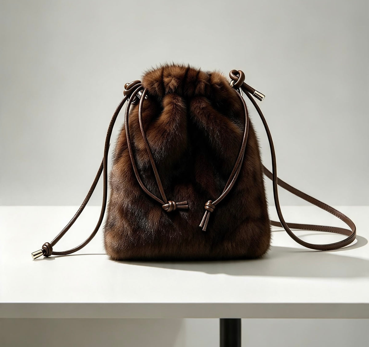 Faux fur pouch bag