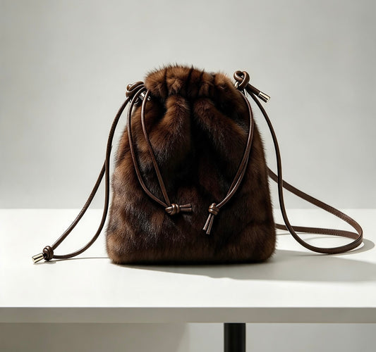 Faux fur pouch bag