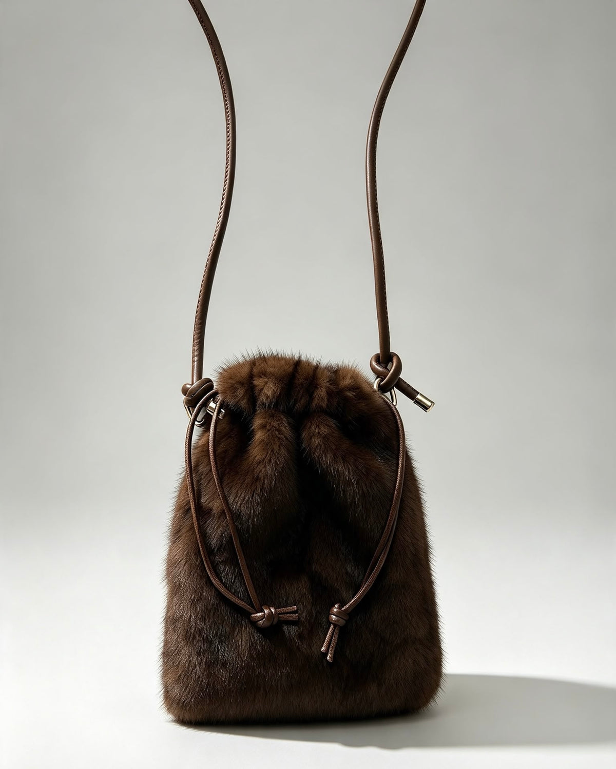 Faux fur pouch bag
