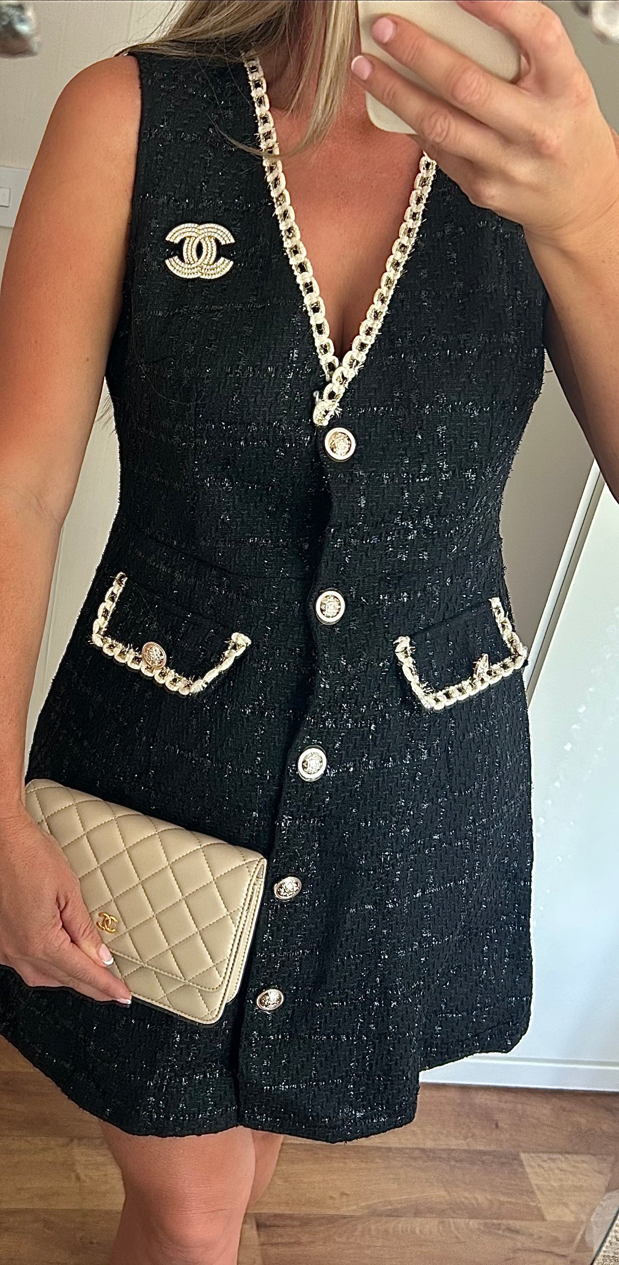 Tweed sleeveless dress