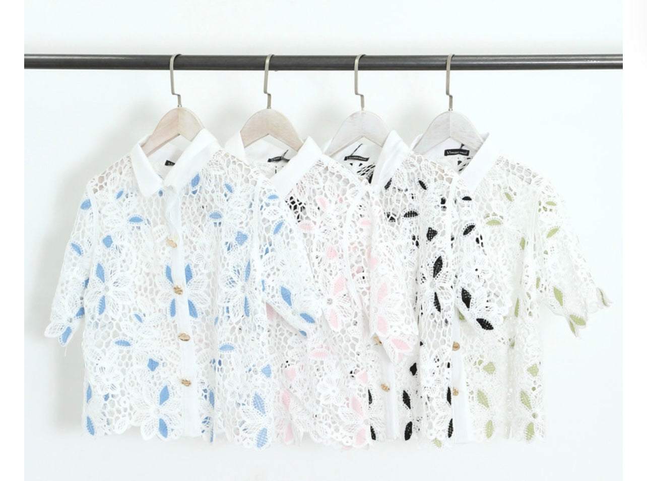 Embroidered Lace Up Blouse