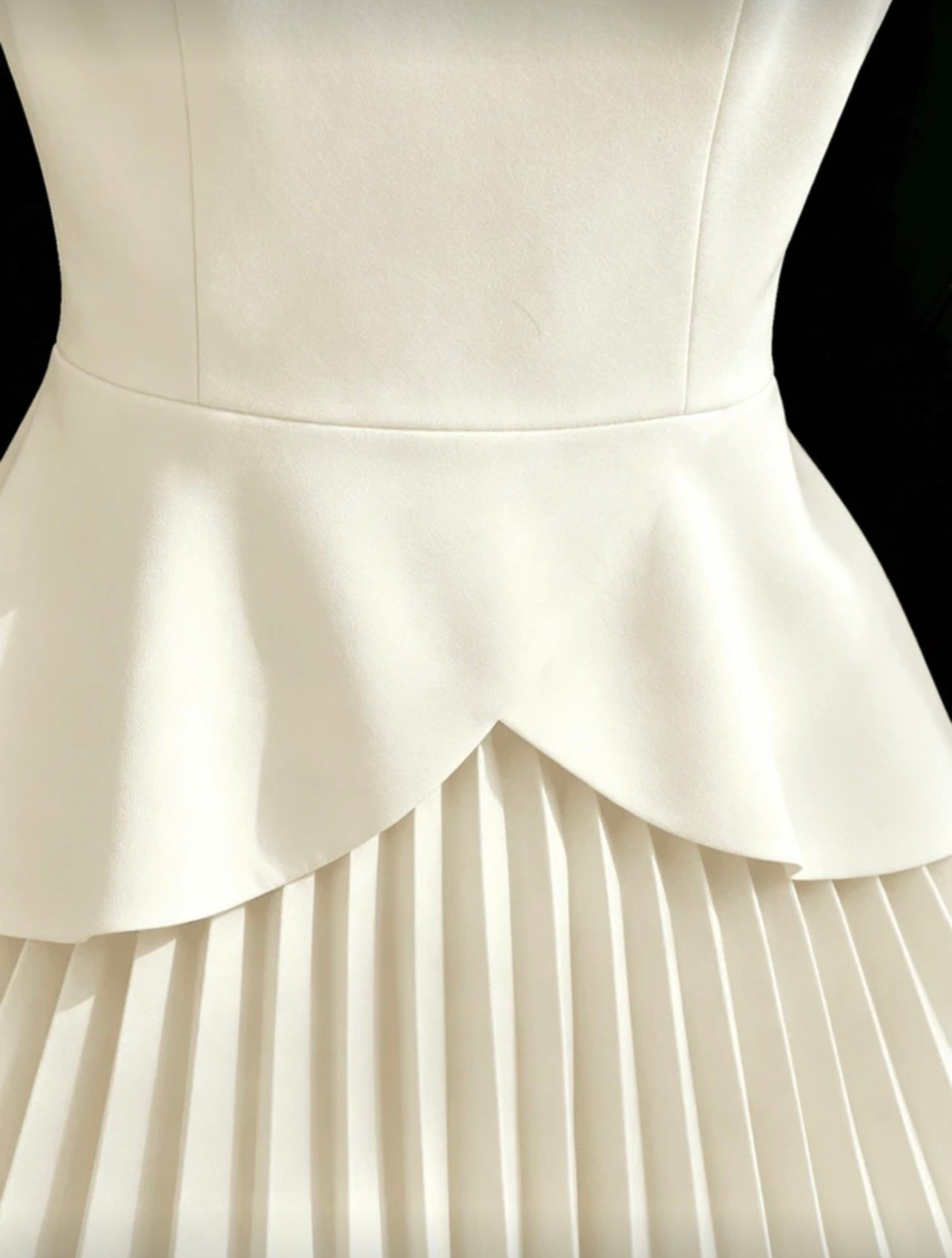 White pleated summer dress mini