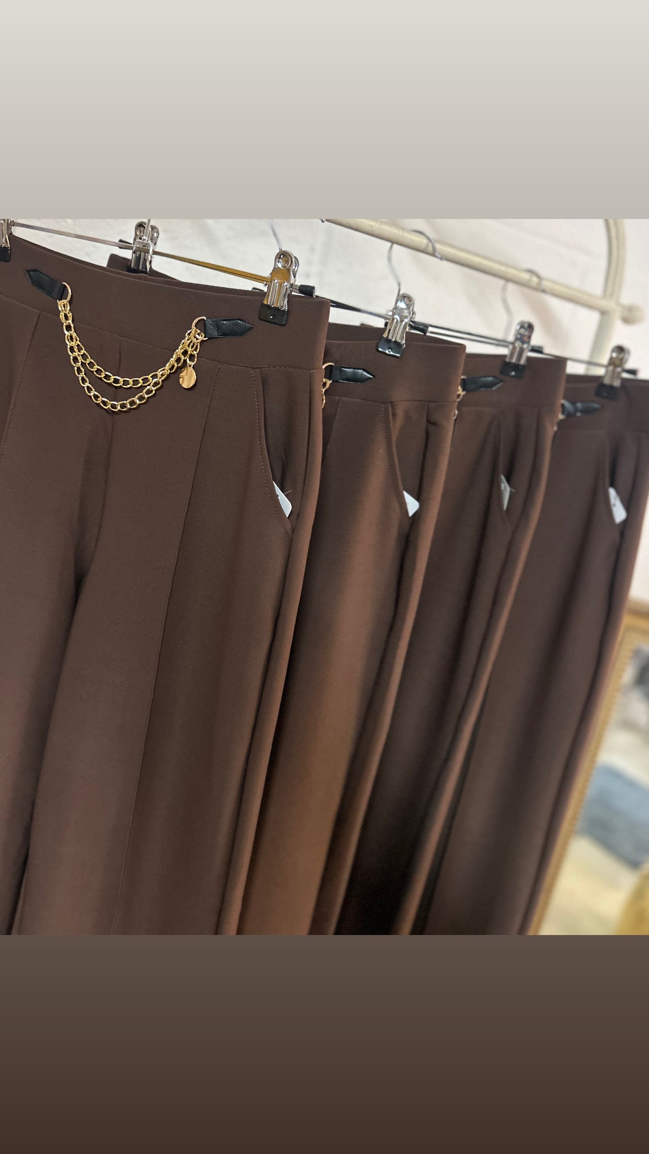 Gold chain trousers