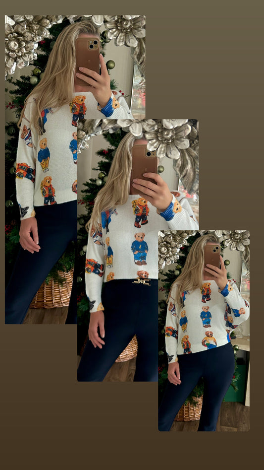 Bear fine knitted jumper-top
