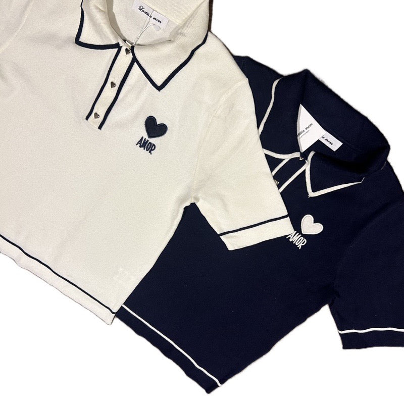 Amor fine knit short sleeve