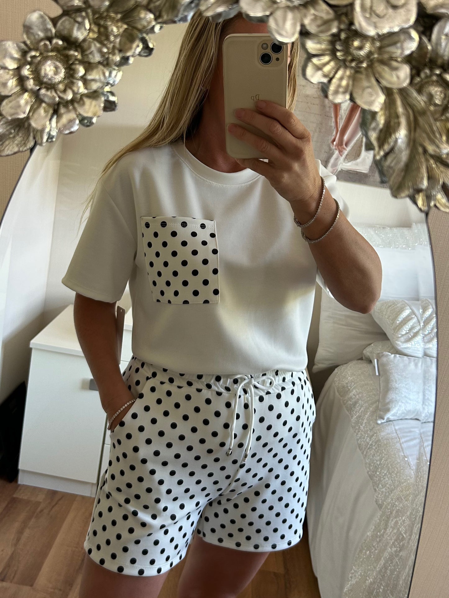 Polkadot Co ord shorts,T-shirt