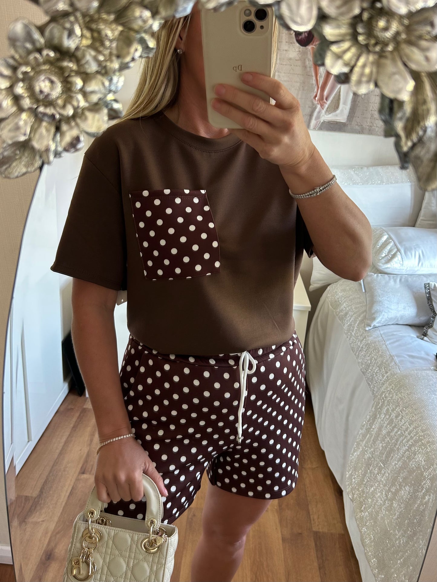Polkadot Co ord shorts,T-shirt