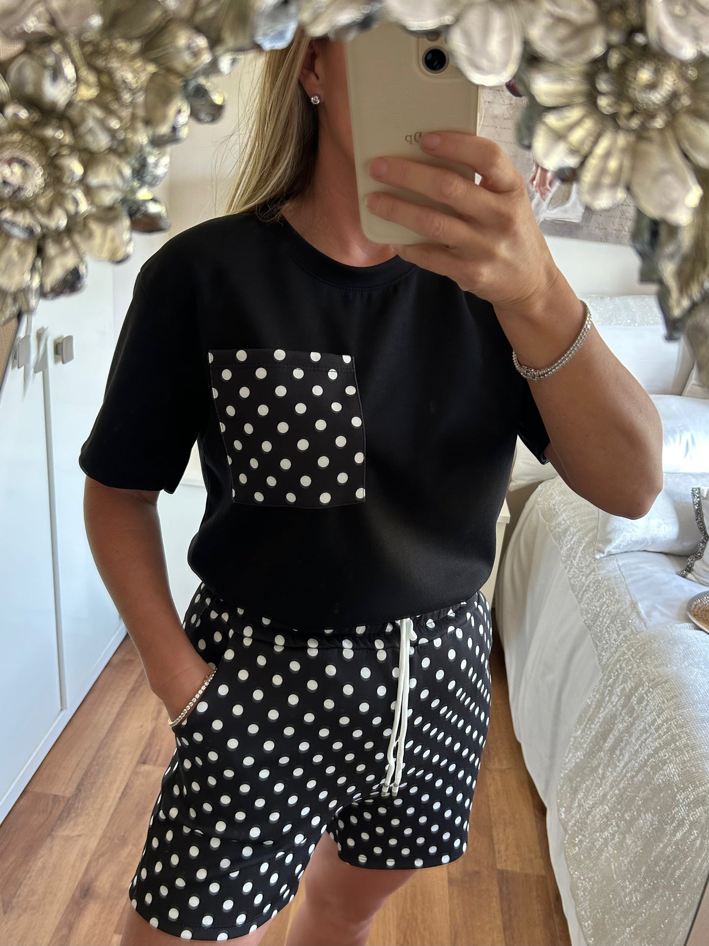 Polkadot Co ord shorts,T-shirt