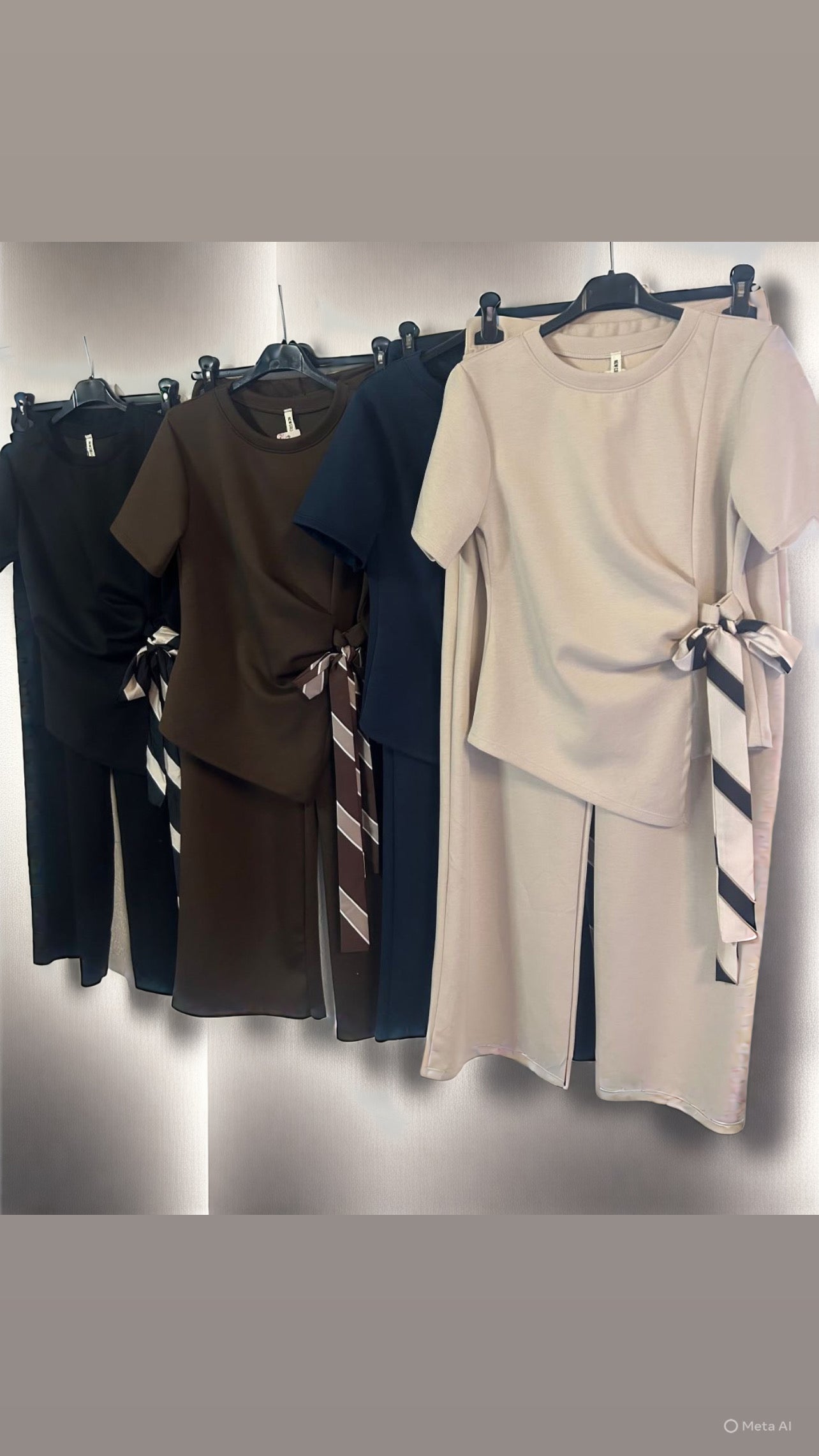 Co ord ￼ silky,scarf,side tie up