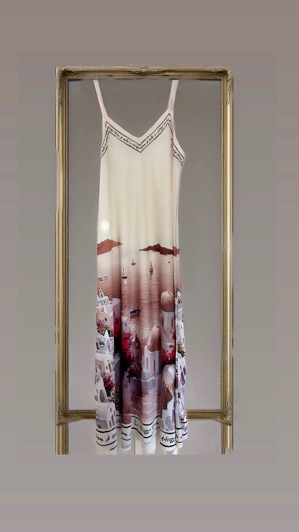 landscape strap dress,