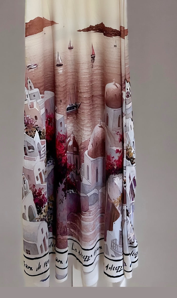 landscape strap dress,