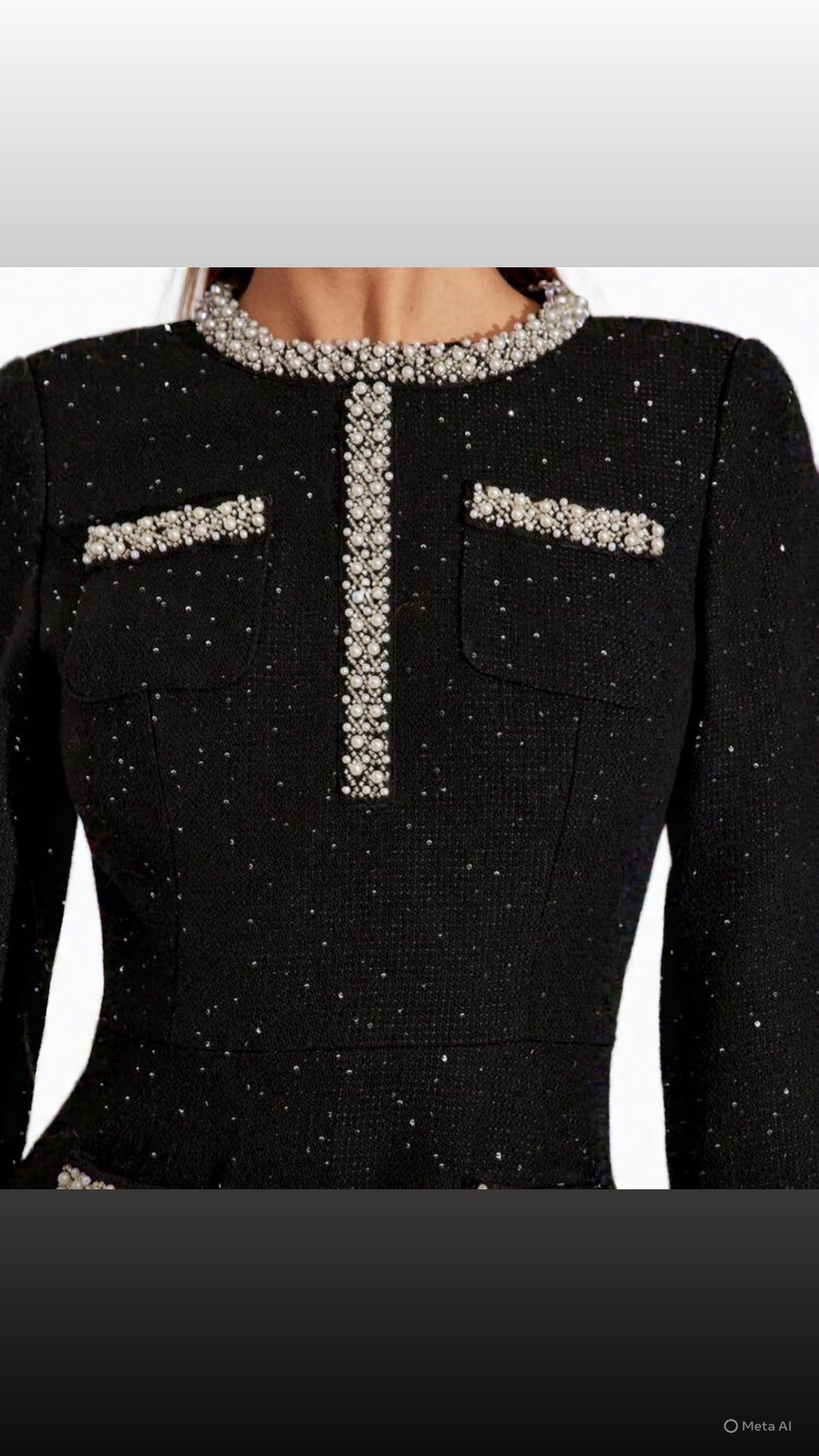 B Tweed long sleeve dress