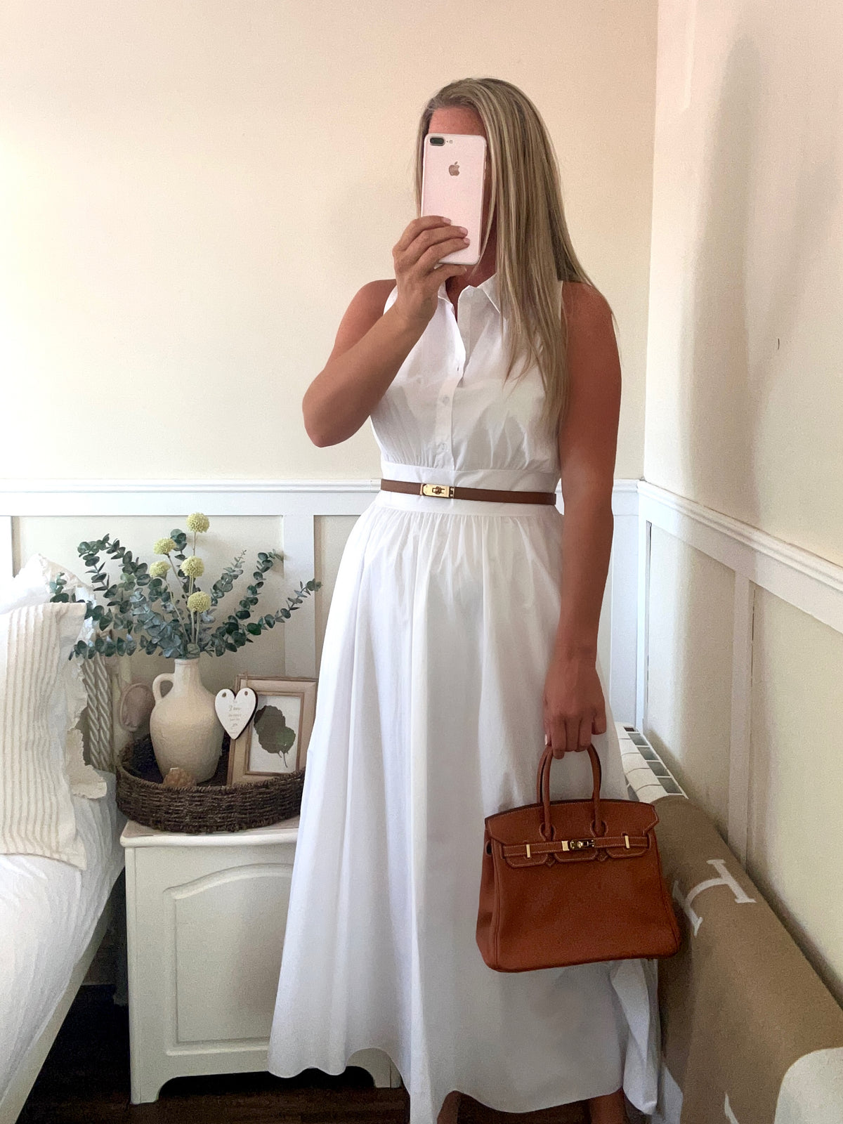 Sleeveless shirt dress