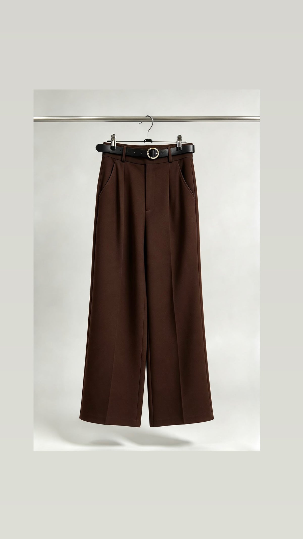Brown belted trousers